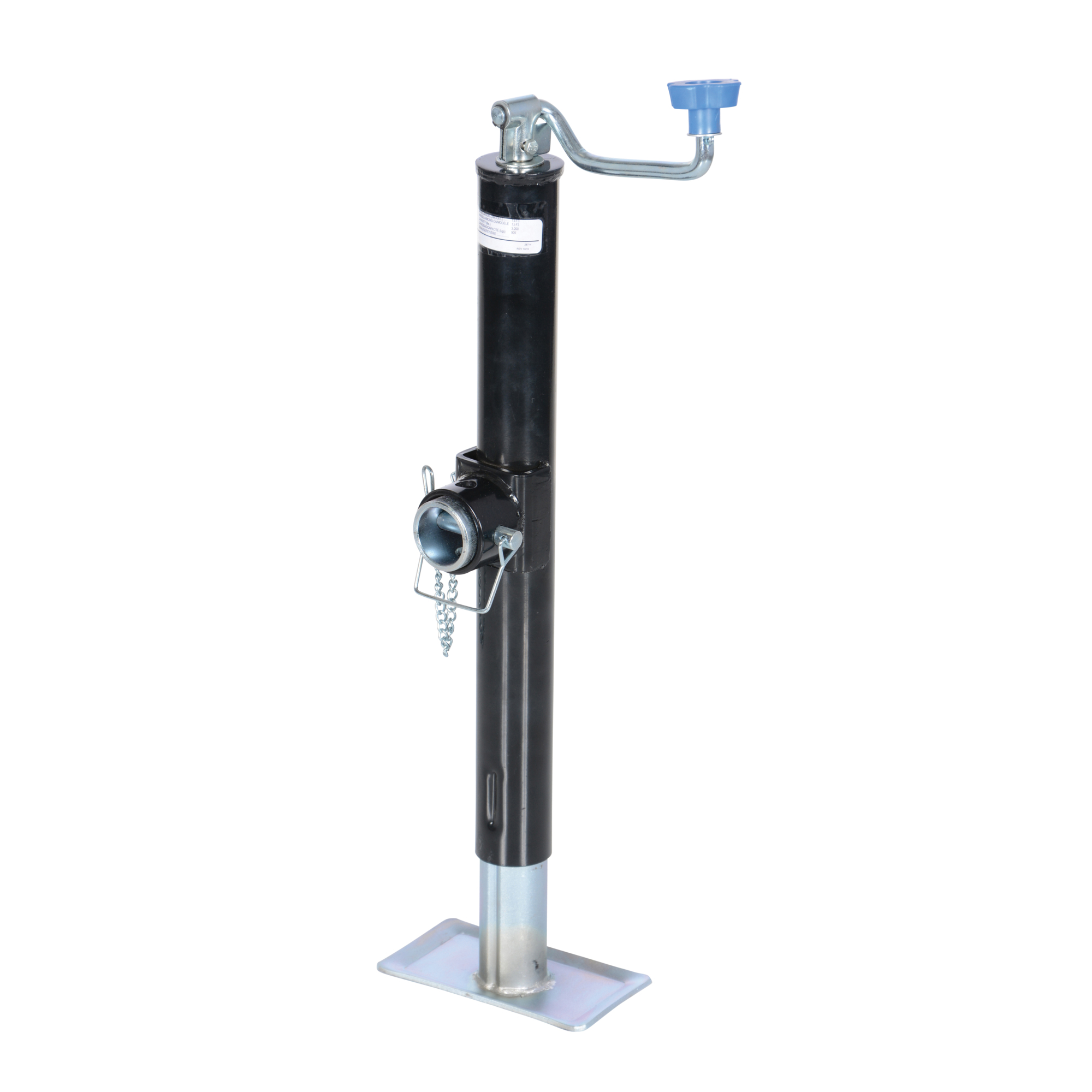 Vestil Steel Tube Ring Trailer Jack - 2000-Lb. Capacity, 41.438in. Max Height, Heavy-Duty, Model# TJ-F3